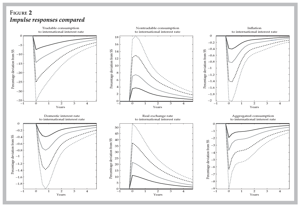 RBC-emerging-economies impulse response functions